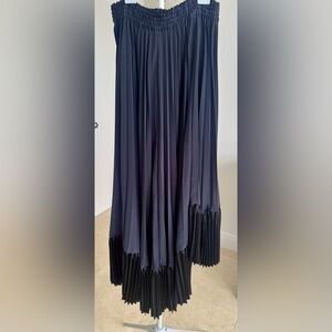 LIMI Feu Chic Black Maxi Skirt, unique pleated design, combination of 2 fabrics